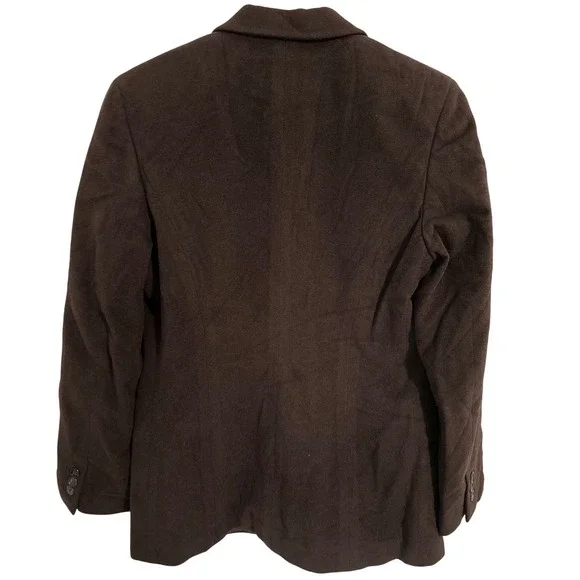 Luciano Barbera Women's Brown 3 Button Blazer 50% Angora Made in Italy Size 44